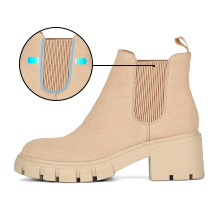 Women's Lug Sole Chelsea Boots Fashion Fall Non-slip Chunky Heel Slip on Platform Ankle Booties